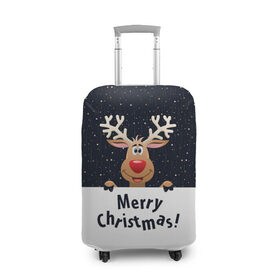 Чехол для чемодана 3D с принтом Merry Christmas в Новосибирске, 86% полиэфир, 14% спандекс | двустороннее нанесение принта, прорези для ручек и колес | christmas | merry christmas | santa claus | дед мороз | ёлка | новогодние олени | новый год | оленёнок бэмби | оленёнок рудольф | орнамент | с новым годом | санта клаус | свитер с оленями | снегурочка | снежинки | узоры
