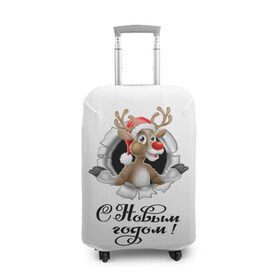 Чехол для чемодана 3D с принтом С Новым Годом! в Новосибирске, 86% полиэфир, 14% спандекс | двустороннее нанесение принта, прорези для ручек и колес | christmas | merry christmas | santa claus | дед мороз | ёлка | новогодние олени | новый год | оленёнок бэмби | оленёнок рудольф | орнамент | с новым годом | санта клаус | свитер с оленями | снегурочка | снежинки | узоры