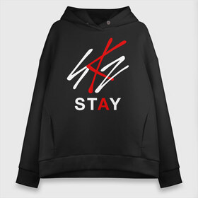 Женское худи Oversize хлопок с принтом STRAY KIDS в Новосибирске, френч-терри — 70% хлопок, 30% полиэстер. Мягкий теплый начес внутри —100% хлопок | боковые карманы, эластичные манжеты и нижняя кромка, капюшон на магнитной кнопке | bang chan | changbin | felix | han | hyunjin | i.n. | k pop | lee know | seungmin | skz | stray kids | идолы | к поп