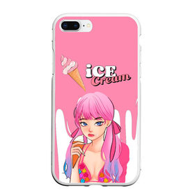 Чехол для iPhone 7Plus/8 Plus матовый с принтом BLACKPINK Ice Cream в Новосибирске, Силикон | Область печати: задняя сторона чехла, без боковых панелей | blackpink | blink | bts | exo | icecream | jennie | jisoo | korea | kpop | lisa | love | rose | блекпинк | девушки | корея | кпоп | музыка