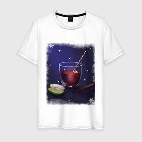 Мужская футболка хлопок с принтом Holiday Cocktail в Новосибирске, 100% хлопок | прямой крой, круглый вырез горловины, длина до линии бедер, слегка спущенное плечо. | коктейль | напиток | праздничный