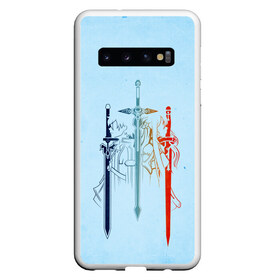 Чехол для Samsung Galaxy S10 с принтом Sword Art Online в Новосибирске, Силикон | Область печати: задняя сторона чехла, без боковых панелей | alice | alicization | asuna | kirito | sao | sword art online | underworld | алиса | алисизация | асуна | кирито | мастера меча онлайн | чёрный мечник | юджио