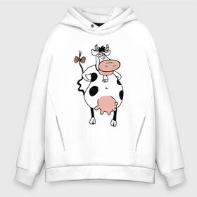 Мужское худи Oversize хлопок с принтом Смешная корова в Новосибирске, френч-терри — 70% хлопок, 30% полиэстер. Мягкий теплый начес внутри —100% хлопок | боковые карманы, эластичные манжеты и нижняя кромка, капюшон на магнитной кнопке | 2021 | 7 января | bull | newyear | santa | бык | быки | бычок | год быка | дед мороз | корова | новогодние каникулы | новогодние праздники | новый 2021 | новый год | новый год 2021 | рождество | сани | санта | санта клаус