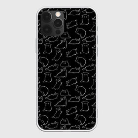 Чехол для iPhone 12 Pro Max с принтом Cats в Новосибирске, Силикон |  | cats. black | doodle | белое | забавно | кот | котики | кошки | милое | минимализм | черное