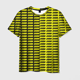 Мужская футболка 3D с принтом DAMN в Новосибирске, 100% полиэфир | прямой крой, круглый вырез горловины, длина до линии бедер | black | damn | damn jacket | damn lettering | damn mug | damn print | damn t shirt | for cool | yellow | yellow and black | для крутых | желтый | желтый и черный | кофта damn | кружка damn | надпись damn | принт damn | футболка damn | черный