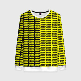 Женский свитшот 3D с принтом DAMN в Новосибирске, 100% полиэстер с мягким внутренним слоем | круглый вырез горловины, мягкая резинка на манжетах и поясе, свободная посадка по фигуре | black | damn | damn jacket | damn lettering | damn mug | damn print | damn t shirt | for cool | yellow | yellow and black | для крутых | желтый | желтый и черный | кофта damn | кружка damn | надпись damn | принт damn | футболка damn | черный