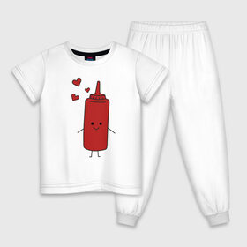 Детская пижама хлопок с принтом кетчуп в Новосибирске, 100% хлопок |  брюки и футболка прямого кроя, без карманов, на брюках мягкая резинка на поясе и по низу штанин
 | влюбленных | горчица | день святого валентина | для двоих | для пар | еда | кетчуп | милый | парные | подарок