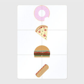 Магнитный плакат 2Х3 с принтом Fast Food в Новосибирске, Полимерный материал с магнитным слоем | 6 деталей размером 9*9 см | doodle | бургер | вкусно | донат | еда | мило | нямка | пицца | сосиска | фастфуд | хотдог