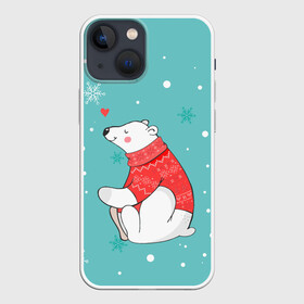 Чехол для iPhone 13 mini с принтом мишка в Новосибирске,  |  | влюбленных | день святого валентина | для двоих | для пар | милый | мишка | парные | подарок
