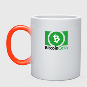 Кружка хамелеон с принтом BITCOIN CASH в Новосибирске, керамика | меняет цвет при нагревании, емкость 330 мл | Тематика изображения на принте: bitcoin | btc | биткоин | валюта | деньги | криптовалюта