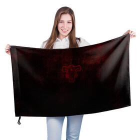 Флаг 3D с принтом Черный клевер в Новосибирске, 100% полиэстер | плотность ткани — 95 г/м2, размер — 67 х 109 см. Принт наносится с одной стороны | asta | black clover | bulls | акума | аста | быки | демон | пятилистник | черный клевер