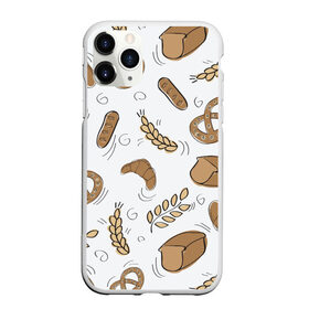 Чехол для iPhone 11 Pro матовый с принтом Узор Пекарня в Новосибирске, Силикон |  | Тематика изображения на принте: булки | коричневый | крендель | пекарня | повар | узор | хлеб
