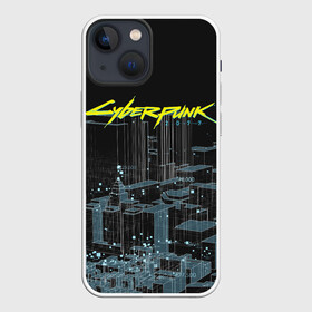 Чехол для iPhone 13 mini с принтом Город CYBERPUNK 2077 в Новосибирске,  |  | 2077 | cyberpunk | cyberpunk 2077 | город | игра | киберпанк | панк