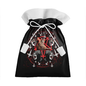 Подарочный 3D мешок с принтом Satanic Cat в Новосибирске, 100% полиэстер | Размер: 29*39 см | satan | киска | кот | кот мем | кошечка | кошка | кошки и коты | лиса | лисы | мем | мемы | с кошкой | сатана