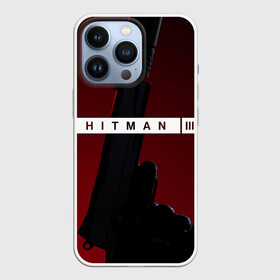 Чехол для iPhone 13 Pro с принтом Hitman III в Новосибирске,  |  | hitman | hitman 3 | hitman iii | красный | надпись | пистолет | хитман | хитман 3