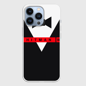 Чехол для iPhone 13 Pro с принтом Hitman III в Новосибирске,  |  | hitman | hitman 3 | hitman iii | бабочка | костюм | красный | надпись | хитман | хитман 3