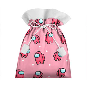 Подарочный 3D мешок с принтом Among Us - Розовый цвет в Новосибирске, 100% полиэстер | Размер: 29*39 см | among us | girl | pink | амонг | девочка | детский | игра | мультяшный | паттерн | розовый | узор | эмонг ас