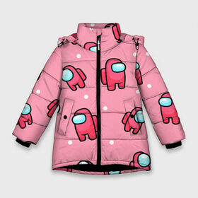 Зимняя куртка для девочек 3D с принтом Among Us - Розовый цвет в Новосибирске, ткань верха — 100% полиэстер; подклад — 100% полиэстер, утеплитель — 100% полиэстер. | длина ниже бедра, удлиненная спинка, воротник стойка и отстегивающийся капюшон. Есть боковые карманы с листочкой на кнопках, утяжки по низу изделия и внутренний карман на молнии. 

Предусмотрены светоотражающий принт на спинке, радужный светоотражающий элемент на пуллере молнии и на резинке для утяжки. | among us | girl | pink | амонг | девочка | детский | игра | мультяшный | паттерн | розовый | узор | эмонг ас