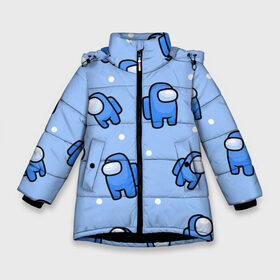Зимняя куртка для девочек 3D с принтом Among Us - Синий цвет в Новосибирске, ткань верха — 100% полиэстер; подклад — 100% полиэстер, утеплитель — 100% полиэстер. | длина ниже бедра, удлиненная спинка, воротник стойка и отстегивающийся капюшон. Есть боковые карманы с листочкой на кнопках, утяжки по низу изделия и внутренний карман на молнии. 

Предусмотрены светоотражающий принт на спинке, радужный светоотражающий элемент на пуллере молнии и на резинке для утяжки. | among us | boy | амонг | детский | игра | мальчикам | мультяшный | паттерн | синий | сыну | узор | эмонг ас
