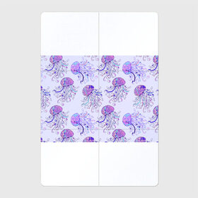 Магнитный плакат 2Х3 с принтом Узор Медуза в Новосибирске, Полимерный материал с магнитным слоем | 6 деталей размером 9*9 см | Тематика изображения на принте: завитушки | медуза | море | морской | паттерн | розовый | узор | фиолетовый