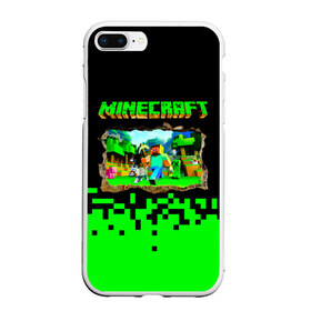 Чехол для iPhone 7Plus/8 Plus матовый с принтом Minecraft в Новосибирске, Силикон | Область печати: задняя сторона чехла, без боковых панелей | minecraft | алекс | белый | блоки | ведьма | взрывчатка | визера | волк | гаст | добывать | дракон | зеленый куб | зомби | игра | крафт | крипер | кубики | лошадка | майн | майнкрафт | манкрафт | овечка | оцелот