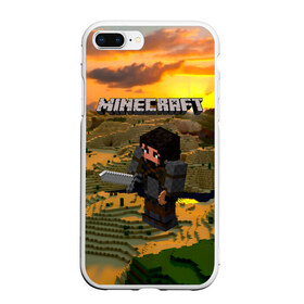 Чехол для iPhone 7Plus/8 Plus матовый с принтом Minecraft в Новосибирске, Силикон | Область печати: задняя сторона чехла, без боковых панелей | minecraft | алекс | белый | блоки | ведьма | взрывчатка | визера | волк | гаст | добывать | дракон | зеленый куб | зомби | игра | крафт | крипер | кубики | лошадка | майн | майнкрафт | манкрафт | овечка | оцелот