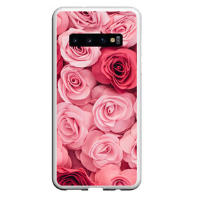 Чехол для Samsung Galaxy S10 с принтом Розовые Розы в Новосибирске, Силикон | Область печати: задняя сторона чехла, без боковых панелей | Тематика изображения на принте: pink | rose | день святого валентина | красивый | любовь | прекрасный | роза | цветок | цветы