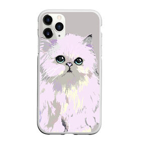Чехол для iPhone 11 Pro Max матовый с принтом Пушистый милый кот с грустным взглядом в Новосибирске, Силикон |  | Тематика изображения на принте: забавно | котята | няшно | цитата