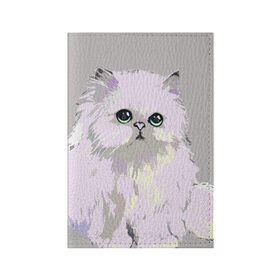 Обложка для паспорта матовая кожа с принтом Пушистый милый кот с грустным взглядом в Новосибирске, натуральная матовая кожа | размер 19,3 х 13,7 см; прозрачные пластиковые крепления | забавно | котята | няшно | цитата