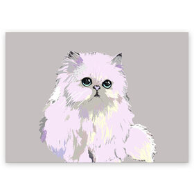 Поздравительная открытка с принтом Пушистый милый кот с грустным взглядом в Новосибирске, 100% бумага | плотность бумаги 280 г/м2, матовая, на обратной стороне линовка и место для марки
 | Тематика изображения на принте: забавно | котята | няшно | цитата
