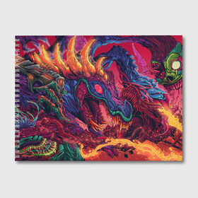 Альбом для рисования с принтом HYPER BEAST в Новосибирске, 100% бумага
 | матовая бумага, плотность 200 мг. | awp | counter strike | cs go | game | hyper beast | skin | swat | terrorist | warning | авп | автомат | винтовка | дракон | игры | компьютерная игра | контер страйк | контр страйк | кс го | монстр | оружие | скин | спецназ | хайпер бист