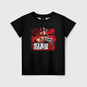 Детская футболка 3D с принтом red dead redemption 2 в Новосибирске, 100% гипоаллергенный полиэфир | прямой крой, круглый вырез горловины, длина до линии бедер, чуть спущенное плечо, ткань немного тянется | action | red dead redemption 2 | rockstar games | вестерн | игра | ковбой | ружье | стрелялка | экшен