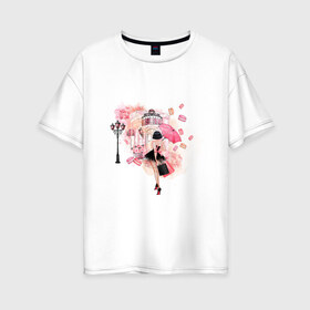 Женская футболка хлопок Oversize с принтом Хочу в Париж в Новосибирске, 100% хлопок | свободный крой, круглый ворот, спущенный рукав, длина до линии бедер
 | макарунс | париж | путешествия | розовое | шоппинг