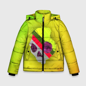 Зимняя куртка для мальчиков 3D с принтом SKULL MINIMAL в Новосибирске, ткань верха — 100% полиэстер; подклад — 100% полиэстер, утеплитель — 100% полиэстер | длина ниже бедра, удлиненная спинка, воротник стойка и отстегивающийся капюшон. Есть боковые карманы с листочкой на кнопках, утяжки по низу изделия и внутренний карман на молнии. 

Предусмотрены светоотражающий принт на спинке, радужный светоотражающий элемент на пуллере молнии и на резинке для утяжки | 1scandy | abstract | art | dead | music | rock | scandy | skeleton | skull | skullcandy | skulls | style | абстракция | арт | градиент | кости | минимализм | музыка | пират | пираты | подарок | рок | скелет | скулл | стиль | текстура | техно | 