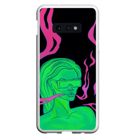 Чехол для Samsung S10E с принтом Neon style в Новосибирске, Силикон | Область печати: задняя сторона чехла, без боковых панелей | Тематика изображения на принте: 2077 | girl | neon | purple | девушка | кислотный | неон | сyberpunk