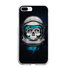 Чехол для iPhone 7Plus/8 Plus матовый с принтом SKULL COSMO в Новосибирске, Силикон | Область печати: задняя сторона чехла, без боковых панелей | Тематика изображения на принте: cosmonavt | galaxy | nasa | nebula | space | star | абстракция | астронавт | вселенная | галактика | звезда | звезды | космический | космонавт | наса | планеты | скафандр