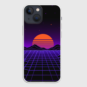 Чехол для iPhone 13 mini с принтом retrowave в Новосибирске,  |  | neon | polygons | retrowave