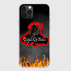 Чехол для iPhone 12 Pro Max с принтом Children of Bodom в Новосибирске, Силикон |  | children of bodom | fire | scythe death | smoke | группа children of bodom | дым | музыка children of bodom | надпись children of bodom | огненный принт | огонь | принт children of bodom