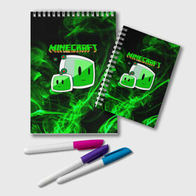 Блокнот с принтом Minecraft в Новосибирске, 100% бумага | 48 листов, плотность листов — 60 г/м2, плотность картонной обложки — 250 г/м2. Листы скреплены удобной пружинной спиралью. Цвет линий — светло-серый
 | minecraft | алекс | белый | блоки | ведьма | взрывчатка | визера | волк | гаст | добывать | дракон | зеленый куб | зомби | игра | крафт | крипер | кубики | лошадка | майн | майнкрафт | манкрафт | овечка | оцелот