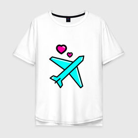 Мужская футболка хлопок Oversize с принтом Влюбленный самолет в Новосибирске, 100% хлопок | свободный крой, круглый ворот, “спинка” длиннее передней части | 14 февраля | 8 марта | влюбленные | любовь | путешествие. | самолет