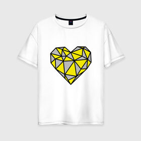Женская футболка хлопок Oversize с принтом Сердце 2021 в Новосибирске, 100% хлопок | свободный крой, круглый ворот, спущенный рукав, длина до линии бедер
 | влюбленность | любить | люблю | любовь | пара | сердце