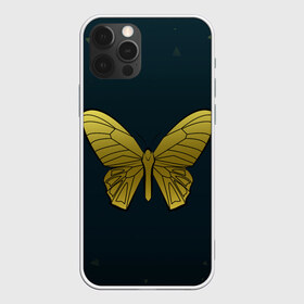 Чехол для iPhone 12 Pro Max с принтом Butterfly в Новосибирске, Силикон |  | Тематика изображения на принте: бабочка | геомеирический | золотой | темный фон