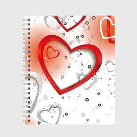 Тетрадь с принтом Клуб Романтики в Новосибирске, 100% бумага | 48 листов, плотность листов — 60 г/м2, плотность картонной обложки — 250 г/м2. Листы скреплены сбоку удобной пружинной спиралью. Уголки страниц и обложки скругленные. Цвет линий — светло-серый
 | love | любовь | романтика | сердце