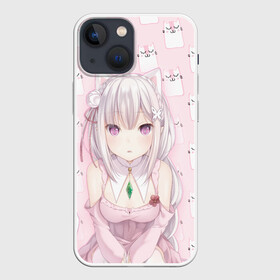 Чехол для iPhone 13 mini с принтом Эмилия в Новосибирске,  |  | anime | emilia | re zero | re: zero kara hajimeru isekai seikatsu | re: жизнь с нуля в альтернативном мире | неко | ре зеро | эмилия