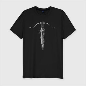Мужская футболка хлопок Slim с принтом Hunters crossbow #2 в Новосибирске, 92% хлопок, 8% лайкра | приталенный силуэт, круглый вырез ворота, длина до линии бедра, короткий рукав | crossbow | fantasy | hunter | medival | weapon | арбалет | оружие | охотник | средневековье | фэнтэзи