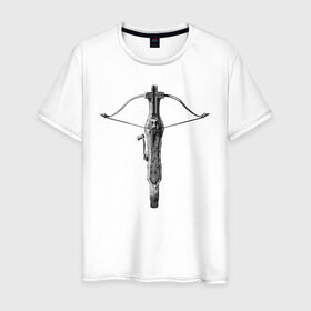 Мужская футболка хлопок с принтом Hunters crossbow #2 в Новосибирске, 100% хлопок | прямой крой, круглый вырез горловины, длина до линии бедер, слегка спущенное плечо. | crossbow | fantasy | hunter | medival | weapon | арбалет | оружие | охотник | средневековье | фэнтэзи