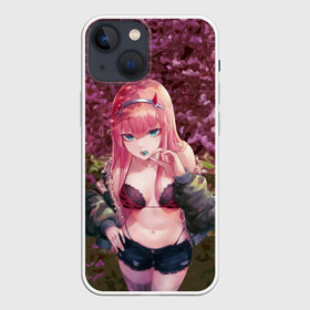 Чехол для iPhone 13 mini с принтом Zero Two Сад сакуры в Новосибирске,  |  | darling | darling in the franxx | zero two | вайфу | зеро ту | код 002 | любимый во франксе | франкс