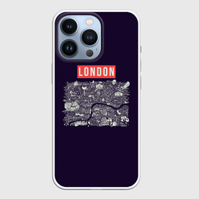 Чехол для iPhone 13 Pro с принтом LONDON в Новосибирске,  |  | london | англия | биг бен | великобритания | достопримечательности | карта | литературная карта | лондон | путешествия | твист | чарли чаплин | шерлок холмс | я люблю лондон
