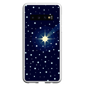 Чехол для Samsung Galaxy S10 с принтом Загадай желание в Новосибирске, Силикон | Область печати: задняя сторона чехла, без боковых панелей | волшебство | звезда | зима | снег | узор