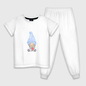 Детская пижама хлопок с принтом Гном в Новосибирске, 100% хлопок |  брюки и футболка прямого кроя, без карманов, на брюках мягкая резинка на поясе и по низу штанин
 | Тематика изображения на принте: влюбленные | гномик | день валентина | парные | парочки | шарик